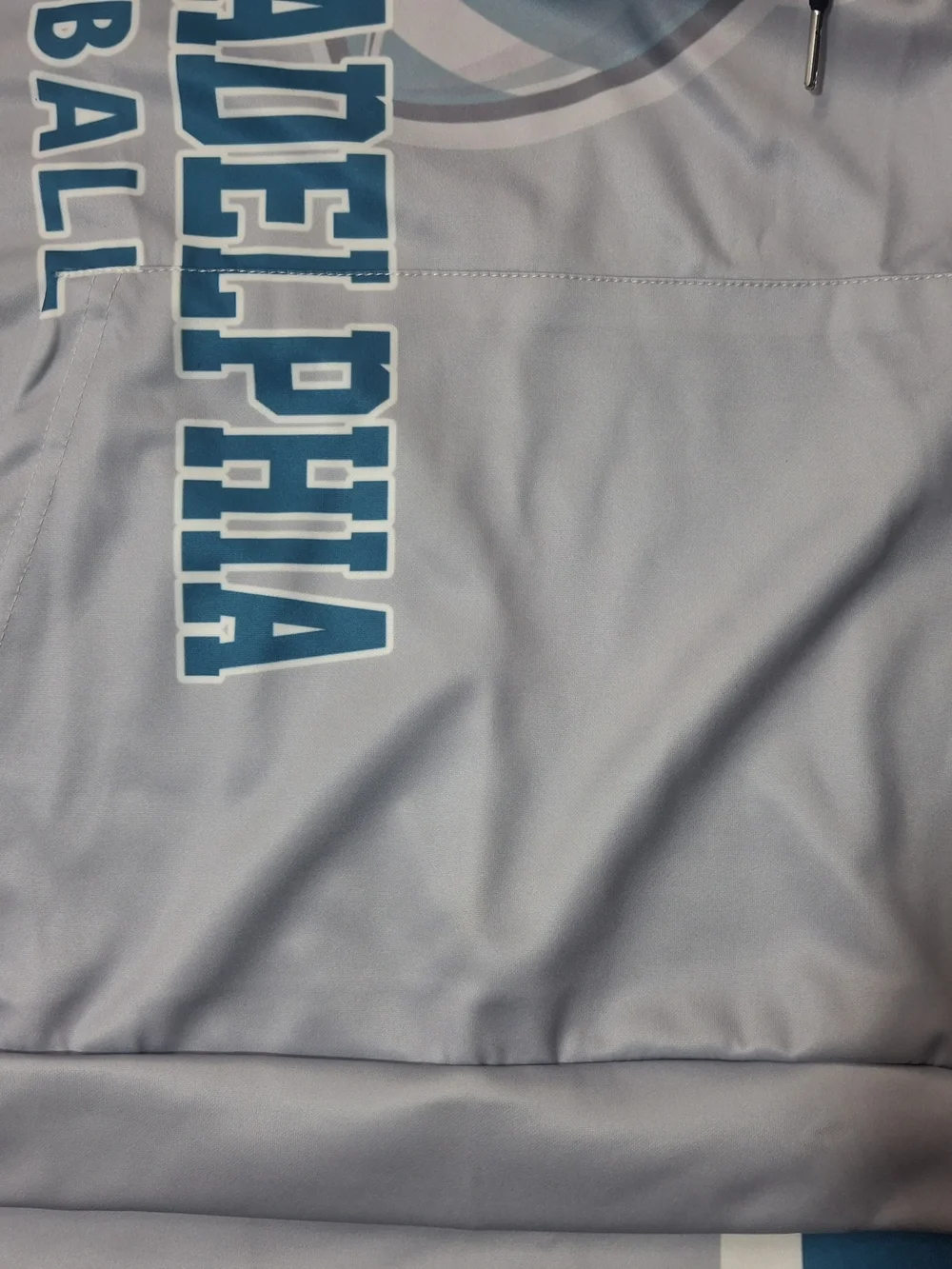 Philadelphia Eagles Football Hoodie With Pockets - Light Blue/White